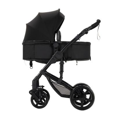 2 in 1 Baby Stroller,Convertible Infant Stroller for Newborn and Toddler with Triangular Frame & Dual Spring Suspension,One-Click Folding(Black)