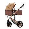 2 in 1 Baby Stroller,Convertible Infant Stroller for Newborn and Toddler with Triangular Frame & Dual Spring Suspension,One-Click Folding(Khaki) view 1