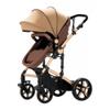 2 in 1 Baby Stroller,Convertible Infant Stroller for Newborn and Toddler with Triangular Frame & Dual Spring Suspension,One-Click Folding(Khaki) view 2