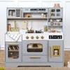 Wooden Play Kitchen for Kids  Pretend Play Kitchen Set with Realistic Stove, Sink, Coffee Maker, Ice Maker, Toy Kitchen Toddlers Ages 3+ view 1