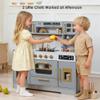 Wooden Play Kitchen for Kids  Pretend Play Kitchen Set with Realistic Stove, Sink, Coffee Maker, Ice Maker, Toy Kitchen Toddlers Ages 3+ view 2