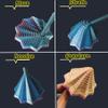 3D Printed Expanded Sensory Fidget StarStress-Relief Spinning Tower Toy with Handle Frustration Star Toy, for Office desks as a Stress-Relief Gifts (Rainbow, L-25rings) view 3