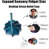3D Printed Expanded Sensory Fidget StarStress-Relief Spinning Tower Toy with Handle Frustration Star Toy, for Office desks as a Stress-Relief Gifts (Rainbow, L-25rings) view 4