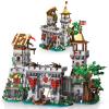 2 in 1 Medieval Castle Building Set, 2568 PCS Knight Fortress Building Blocks Set with Watch Tower, Liftable Portcullis and Crossbow, Modular Architecture Model Kit, Gift for Adults Men Teen Boys view 1