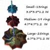 3D Printed Expanded Sensory Fidget StarStress-Relief Spinning Tower Toy with Handle Frustration Star Toy, for Office desks as a Stress-Relief Gifts (Red-Blue-Cyan, L-25rings) view 2