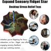 3D Printed Expanded Sensory Fidget StarStress-Relief Spinning Tower Toy with Handle Frustration Star Toy, for Office desks as a Stress-Relief Gifts (Red-Blue-Cyan, L-25rings) view 4