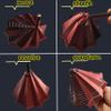 3D Printed Expanded Sensory Fidget StarStress-Relief Spinning Tower Toy with Handle Frustration Star Toy, for Office desks as a Stress-Relief Gifts (Red-Black, M-19rings) view 3