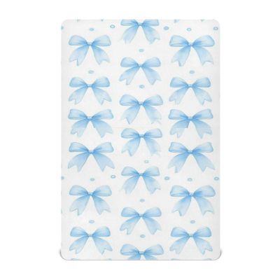 Caikeny Fitted Crib Sheet for Boys Girls Watercolor Coquette Light Blue Bow Baby Crib Sheets Bassinet Sheets Crib Mattress Bed Sheets for Toddler Newborn Infant 27 x 39 in