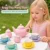 Porcelain Tea Set for Toddlers, Tea Party Set for Little Girls, Kids Tea Set Kitchen Pretend Play, Princess Tea Time Playset with Teapot Cups Carry Case, Toddler Girl Toys Birthday Gifts Age 3+ view 3