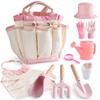 ROBOTIME Kids Gardening Set, 17PCS Kids Gardening Tools for Girls, Toddler Gardening Set with Hat, Apron, Gloves, Watering Can & Tool Bag  Outdoor Garden Toy Kit (Pink) view 1