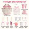 ROBOTIME Kids Gardening Set, 17PCS Kids Gardening Tools for Girls, Toddler Gardening Set with Hat, Apron, Gloves, Watering Can & Tool Bag  Outdoor Garden Toy Kit (Pink) view 2