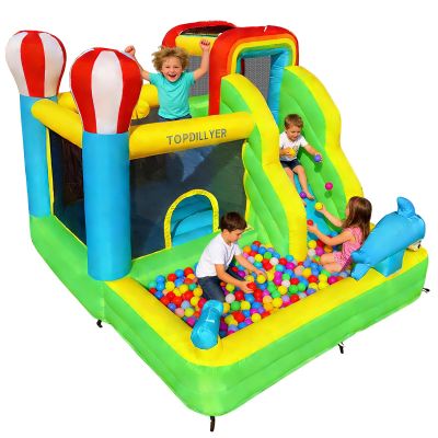 Bounce House Inflatable Water Slide for Backyard Outdoor Indoor,Gift Bouncy Castle for Kids Party 3-10 with Splash Pool, Climbing Wall Trampoline with Air Blower