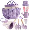 ROBOTIME Kids Gardening Set, 17PCS Toddler Gardening Tools, Toddler Gardening Set with Apron, Hat, Gloves, Watering Can & Tool Bag  Outdoor Play Garden Kit for Kids for Hands-On Learning (Purple ) view 1