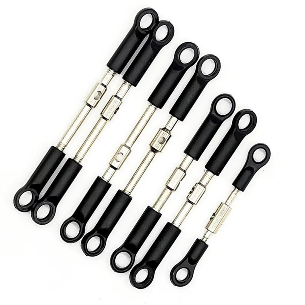 Compatible with Wltoys 144001 144010 124016 124017 124019 RC Car Spare Parts 7Pcs Front Rear Tie Rod Linkage Servo Link Rod Set RC Accessories