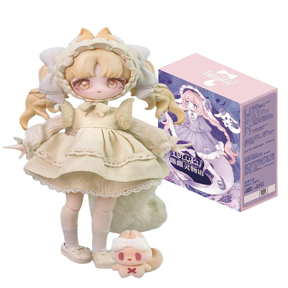 1/12 BJD Dolls Blind Box for Girls Surprise Gifts,Kawaii The Lulu Elf Story BJD Dolls Series Collectable Action Figure Posable Dress Up BJD Doll(Beige)