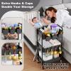 Baby Diaper Caddy Organizer and Storage, 3 Tier Rolling Cart with Wheels for Newborn Nursery Essentials, Baby Organizers for Changing Table, Crib, Bedroom, Movable Bedside Organizatio (Black) view 2