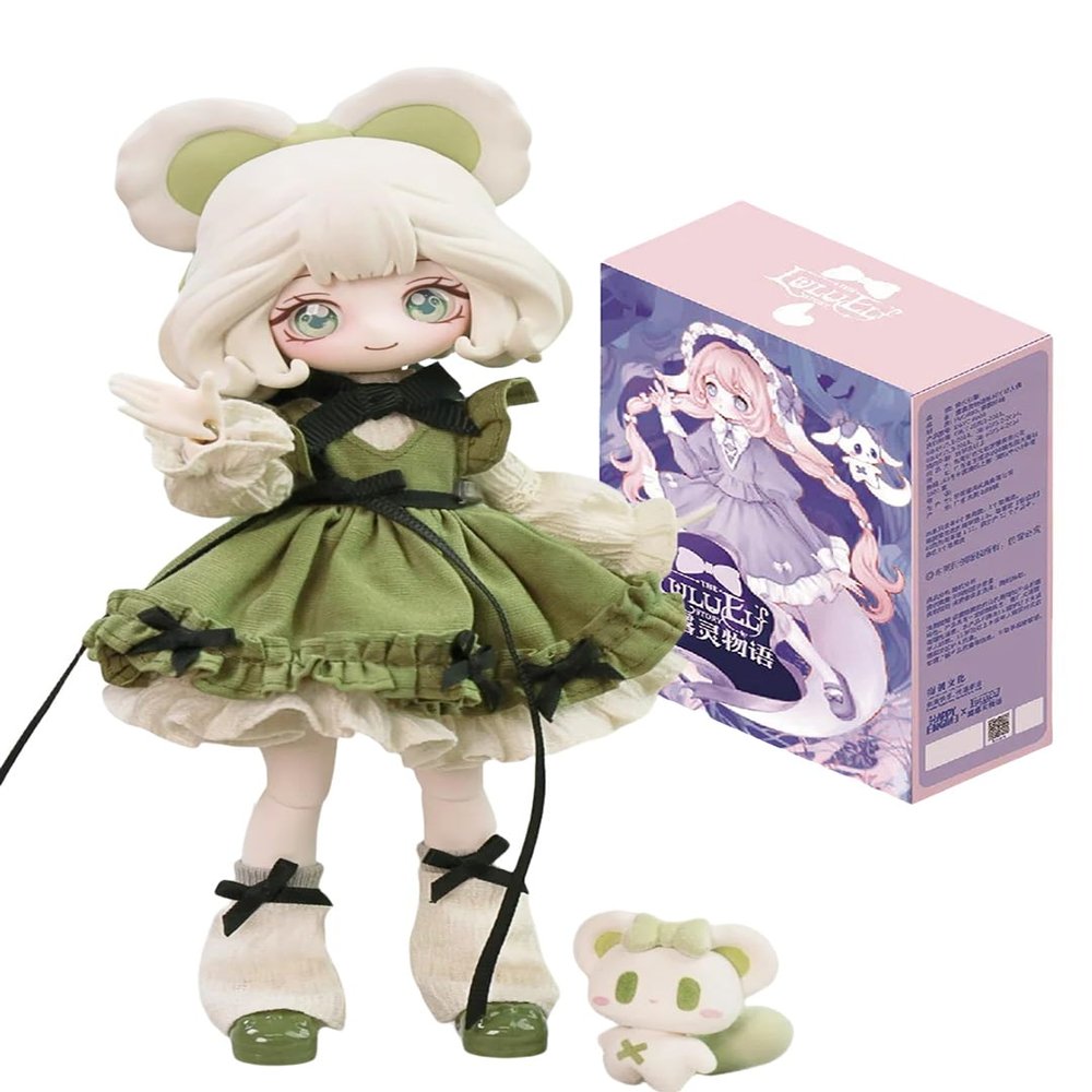 1/12 BJD Dolls Blind Box for Girls Surprise Gifts,Kawaii The Lulu Elf Story BJD Dolls Series Collectable Action Figure Posable Dress Up BJD Doll(Green)