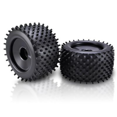 155mm Rubber RC Tire with 82mm Hub Wheel, 2PCS Rc Vehicle Wheel Tire Accessories Upgrade Parts for 1/8 Truck Racing Car