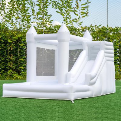 12FTx8.5FT Oxford Bounce House Medium to Large White Bounce House Inflatable Castle with Slide and Ball Pool Suitable for Active Kids The Perfect Product for Party/Festival Decoration and Photography
