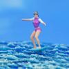 1:64 Miniature Surfing Figure Model Resin Surfing Toy Seaside Collectible Diorama Scene Figurine Display- Style D view 4