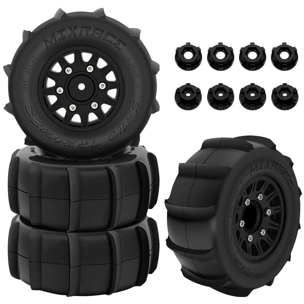 1/10 RC Paddle Tires, 12mm & 14mm Hex RC Wheels and Tires, Snow Tires, Desert Tires for 1/10 Arrma Senton TRAXXAS Slash