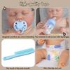 10 Pcs Reborn Baby Doll Diaper Bag Accessories Set for 17-22 Inch Baby Dolls with Diaper Backpack Feeding Set Blue Pacifier Bottle Comb Newborn Girl & Boy view 4