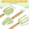 Seedypop Handmade Kids Gardening Tools Set - 8Pc Artisan Garden Kit with Real Wood Handles, Metal Heads, Frog Hat, Panda Apron & Tote - Nature Learning Gift for Toddlers & Kids (Sage Green) view 3