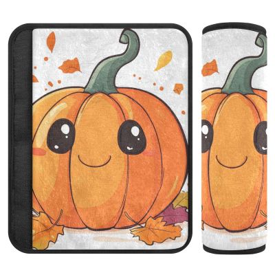 Car Seat Belt Pads Set of 2 Soft Backpack Shoulder Strap Pad Cover for Adults Child Kids S Cute Pumpkin for Thanks Giving and Autumn