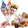 100pcs Custom Toothpick Flags for Food Personalized Cupcake Toppers with Picture Logo Text Customized Food Labels for Party Sandwich Hamburger Dessert Fruit,Cupcake Cutouts view 1