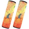 Car Seat Belt Covers Set of 2 Soft Car Safety Seat Belt Strap Shoulder Pad for Adults Youth Kids S Happy Thanksgiving Colorful Leaves and Pumpkin view 2