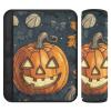 Car Seat Belt Pads Covers 2 Piecing Breathable Child Safety Seat Shoulder Strap Cover for Women Men Kids S Happy Halloween Pattern Pumpkin and Hazelnut view 1