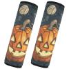 Car Seat Belt Pads Covers 2 Piecing Breathable Child Safety Seat Shoulder Strap Cover for Women Men Kids S Happy Halloween Pattern Pumpkin and Hazelnut view 2