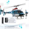 C138PRO 1/33 206 RC Helicopter for Adults, 2.4G 6CH Flybarless Single-Rotor Remote Control Helicopter with One-Touch Inverted Flight, RC Aircraft Model Toy Gift -RTF view 3