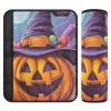 Car Seat Belt Covers 2 Pack Breathable Backpack Shoulder Strap Pad Cover for Adults and Kids M Witch Pumpkin and Candy view 1
