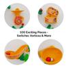 Oribel VertiPlay Magnetic Marble Run Dino Quest Edition with Stick-On Playboard | STEM Toy for Kids | Dinosaur-Themed Magnetic Track Building Set | Wall Toy for Creative & Screen-Free Play (100 pcs) view 3