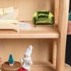 1: 12 Dollhouse Armchair Scene Decoration Dollhouse Accessory Realistic Living Room Decor Modern Mini Sofa Model Collection, Green view 3
