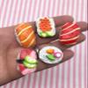 Random Sushi Nigiri Roll Cabochons, Food Cabochons, Rice Cabochons, Resin Food Cabochons rdnqu (4 Pieces) view 2