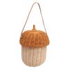 Kids Rattan Storage Basket, Acorn Shaped Bag Rattan Storage Basket Shoulder Crossbody Bag for Boys Girls Photography Props (Large Handbag) view 1