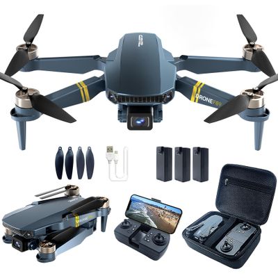 4K Drones with Camera for Adults: 2650ft Long-Range Foldable Quadcopter, 60+ Min Flight, Brushless Motor, Auto Hover & Follow Me (3 Batteries)