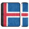Car Seat Belt Pads Covers 2 Piecing Breathable Seat Belt Shoulder Strap Covers Pad for Adults and Kids S Iceland Flag Pattern Decor Print view 1