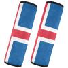 Car Seat Belt Pads Covers 2 Piecing Breathable Seat Belt Shoulder Strap Covers Pad for Adults and Kids S Iceland Flag Pattern Decor Print view 2