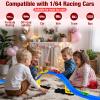 Flex Tracks 16.4 Ft Flexible Race Track for Kids Portable DIY Roll-Up Race Car Track Compatible with Diecast 1/64th Cars Valentines Gifts Easter Basket Stuffers for Kids for Boys Girls Ages 3+ view 2