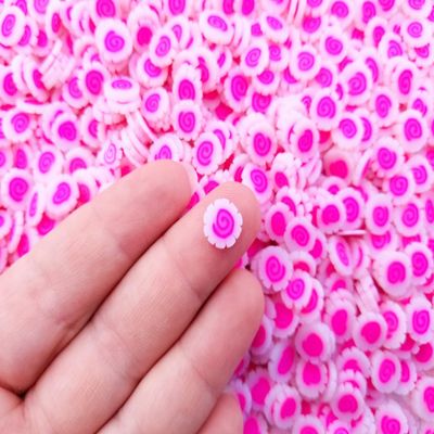 Larger Polymer Clay Narutomaki Fish Cake Slices, Sushi Roll Nail Art Slices, Faux Food, Miniature Food rdnqu (Bag: 30 Grams)