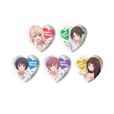 TV Anime "My Cute Can't Go Through Kuroiwa Medaka" 01 His Shirt Ver. [Illustration] Heart Shaped Tin Badges Box of 5