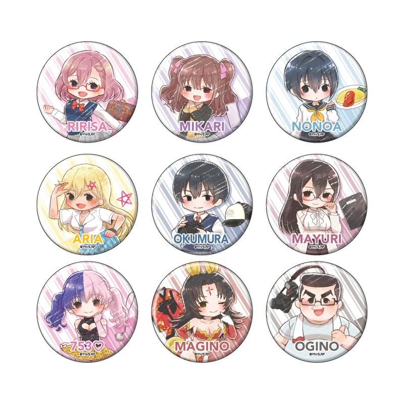 2.5 Dimensional Temptation 04 (Graph Art Illustration), Can Badge Complete Set, Box of 9