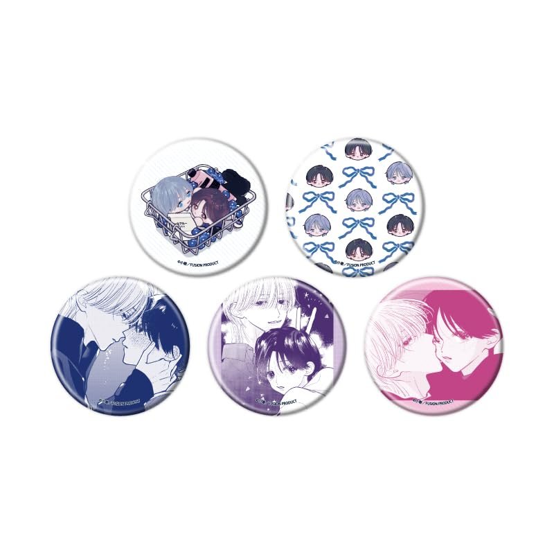 Bouquet of Veil Blue and Yako 01 (Official & Drawn Illustration) Can Badges Box of 5