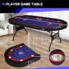 RAYKEEP 86" Large Foldable Poker Table, 10-Player Casino-Style Texas Holdem & Blackjack Game Table with Cup Holders, Padded Rails for Home Game Room, Family Nights, and Parties (Black) view 2