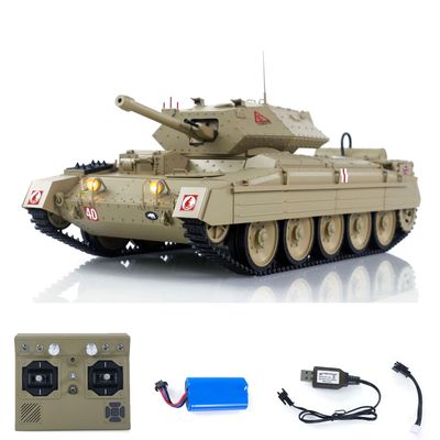 TOUCAN RC HOBBY US in Stock 1/16 RC Battle Tank Crusader MK III 2.4G Remote Control RTR Military Tank Model 360Turret Rotary Smoke Sound Lights
