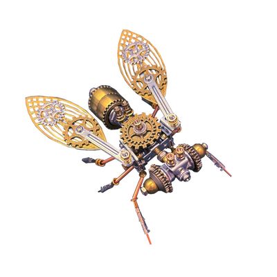 3D Insects Metal Puzzle, Steampunk Metal Insect Model Steampunk Bug Mechanical Fly Insect Model Kit, DIY Craft Kit Home Decor Desk Ornament (121PCS/Mechanical Fly A Version)