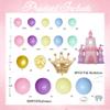 102pcs Princess Balloon Garland Arch Kit with Giant Pink Castle & Gold Crown Foil Balloons, 18/12/10/5 Inch Macaron Pastel Rainbow Latex for Girls Birthday, Fairytale Baby Shower view 2
